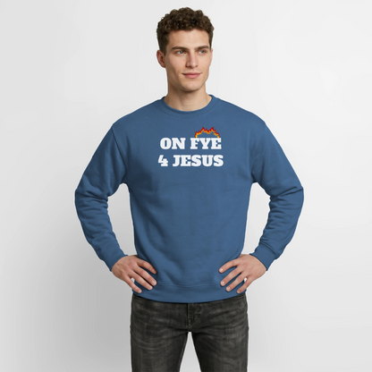 ON FYE 4 JESUS Crewneck Sweatshirt - indigo blue