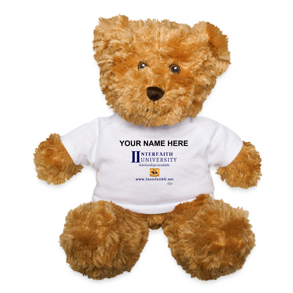 Interfaith University Customizable Teddy Bear - white