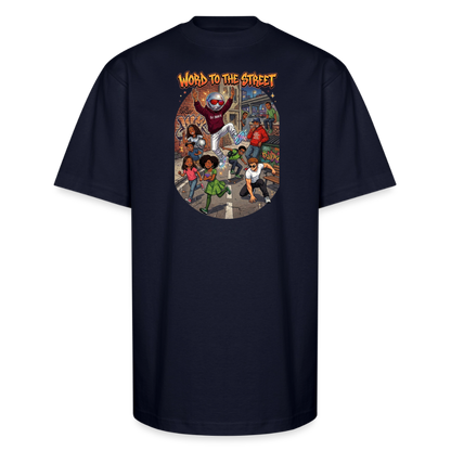 WORD TO THE STREET Unisex Oversized Heavyweight T-Shirt - navy