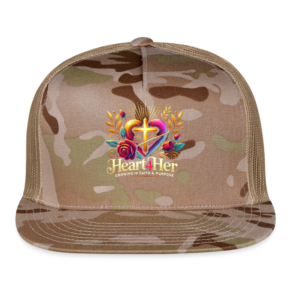 Heart4Her Trucker Hat - MultiCam\tan