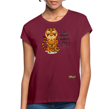 Happy Mother's Day- Tiger (Women's Relaxed Fit T-Shirt) - burgundy
