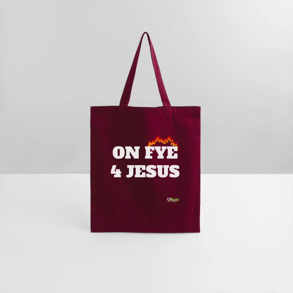 ON FYE 4 JESUS Tote Bag - burgundy
