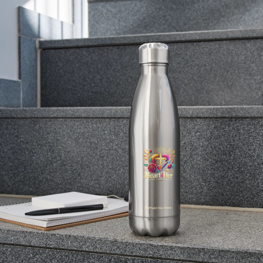 Heart4Her Insulated Stainless Steel Water Bottle - silver