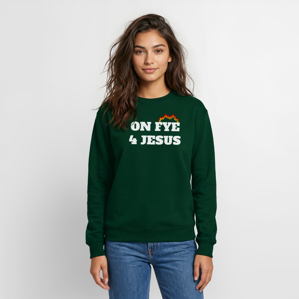 ON FYE 4 JESUS Crewneck Sweatshirt - forest green