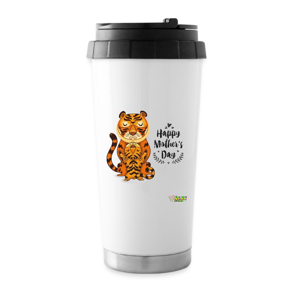 Tiger-Happy Mother's Day Travel Mug - white