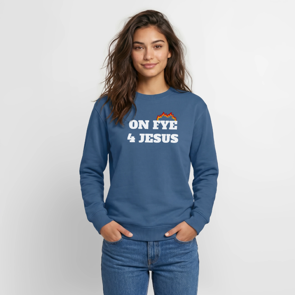 ON FYE 4 JESUS Crewneck Sweatshirt - indigo blue