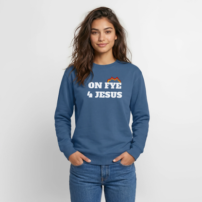 ON FYE 4 JESUS Crewneck Sweatshirt - indigo blue