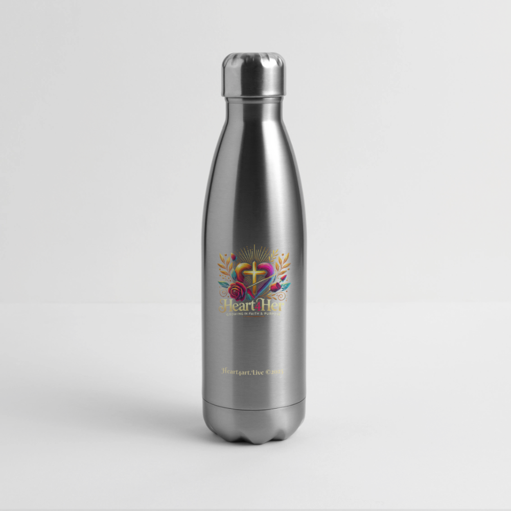 Heart4Her Insulated Stainless Steel Water Bottle - silver