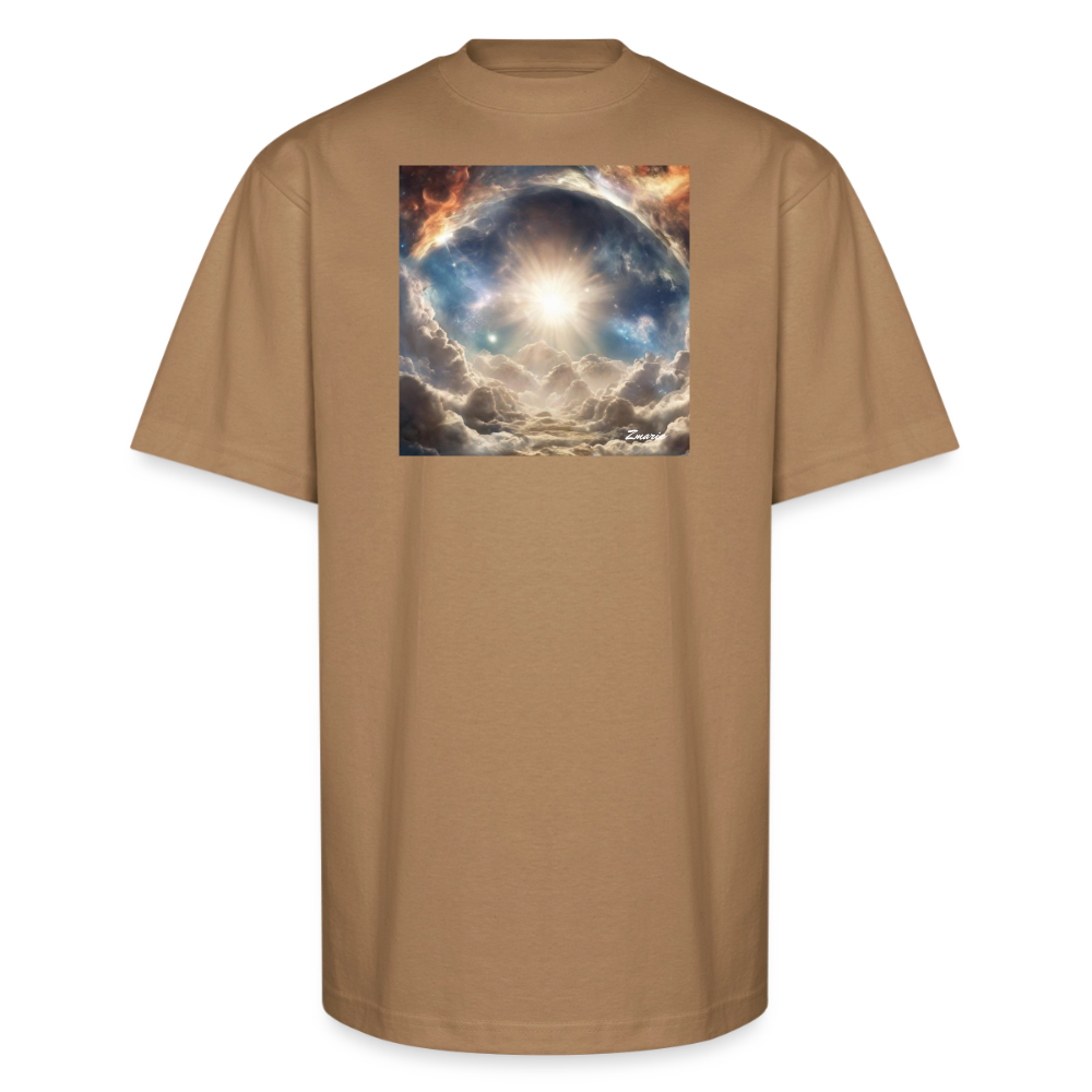 God's Creation of Heaven and Earth Interpretation Unisex Oversized Heavyweight T-Shirt - khaki
