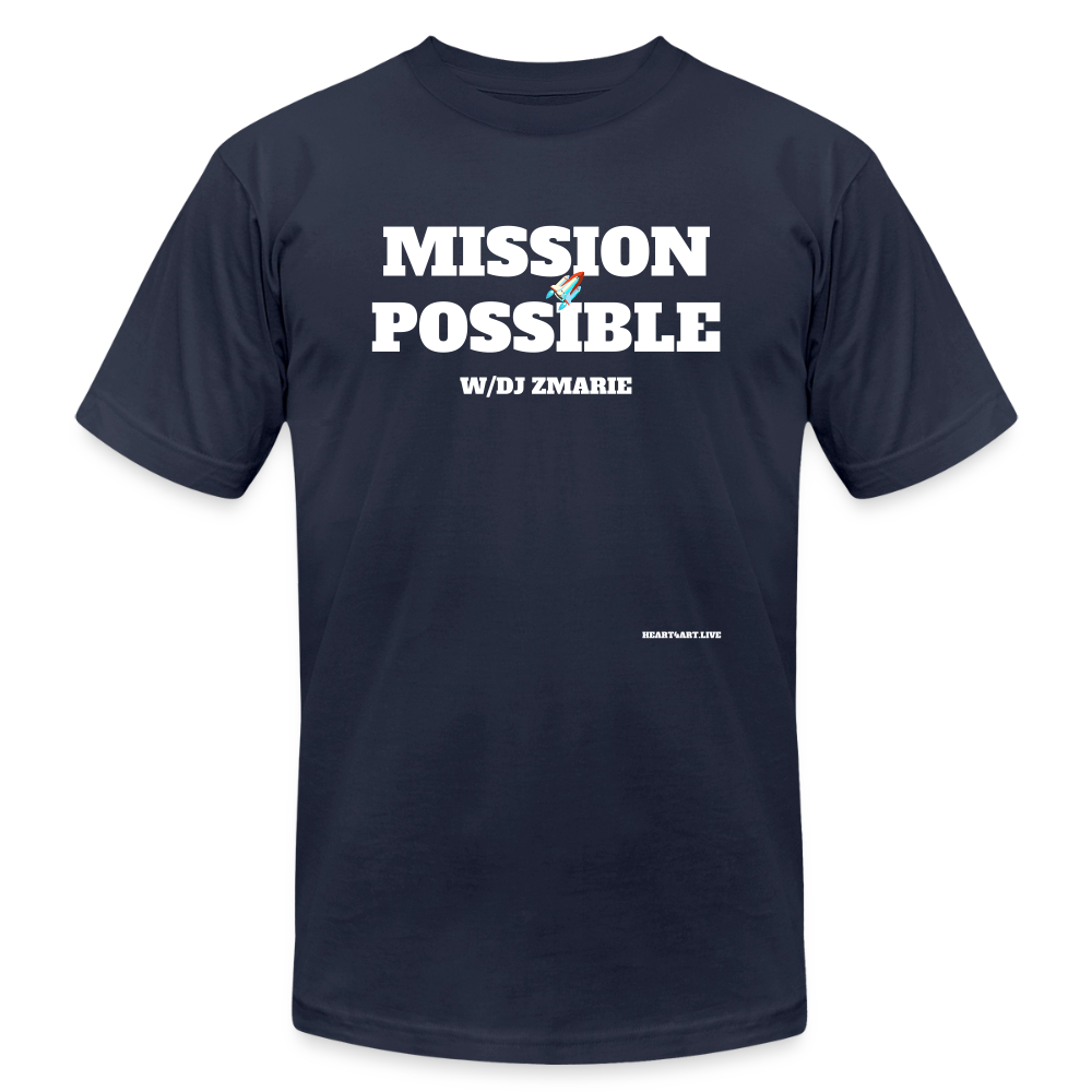 MISSION POSSIBLE Unisex Jersey T-Shirt by Bella + Canvas - navy