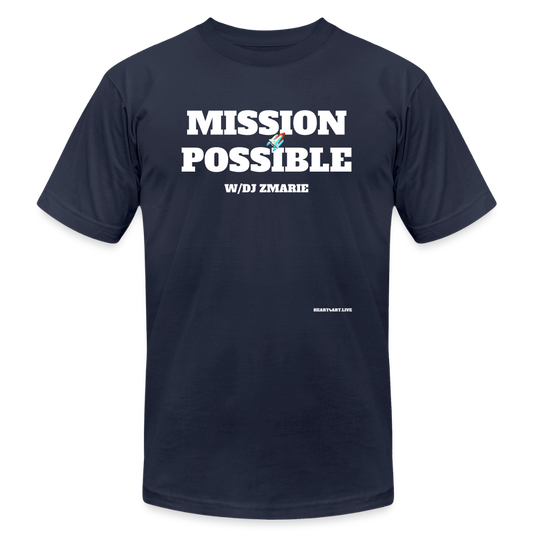 MISSION POSSIBLE Unisex Jersey T-Shirt by Bella + Canvas - navy