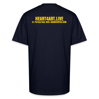 Vegetation Interpretation Unisex Oversized Heavyweight T-Shirt - navy