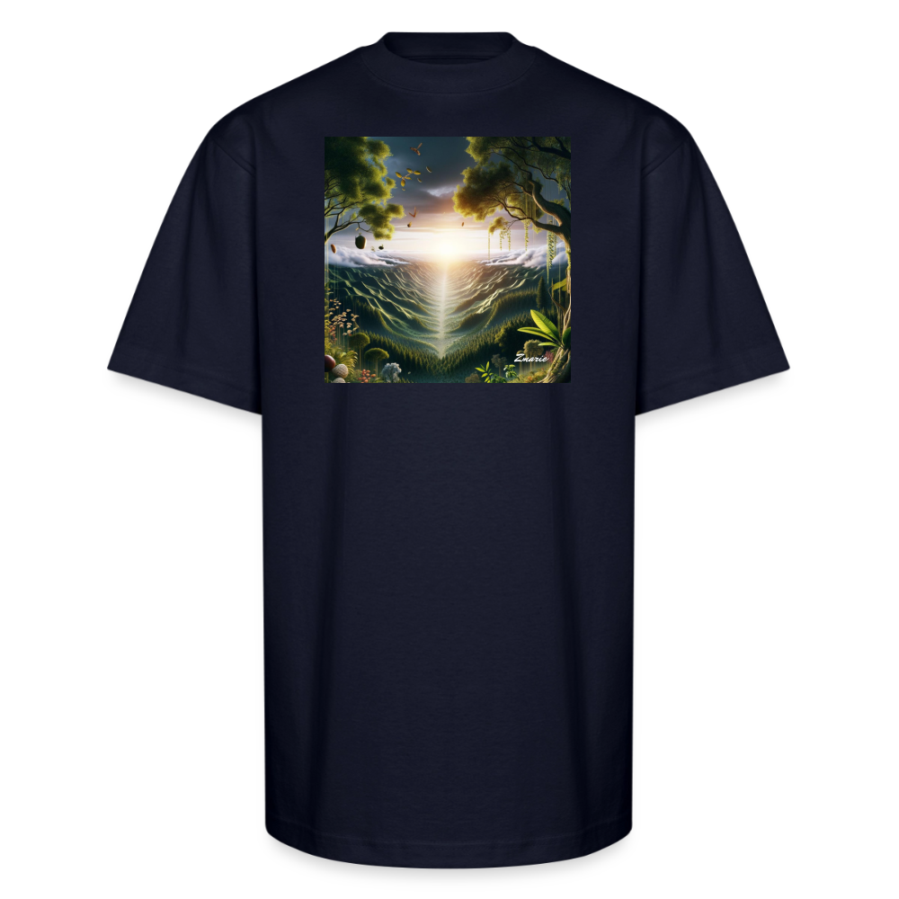 Vegetation Interpretation Unisex Oversized Heavyweight T-Shirt - navy
