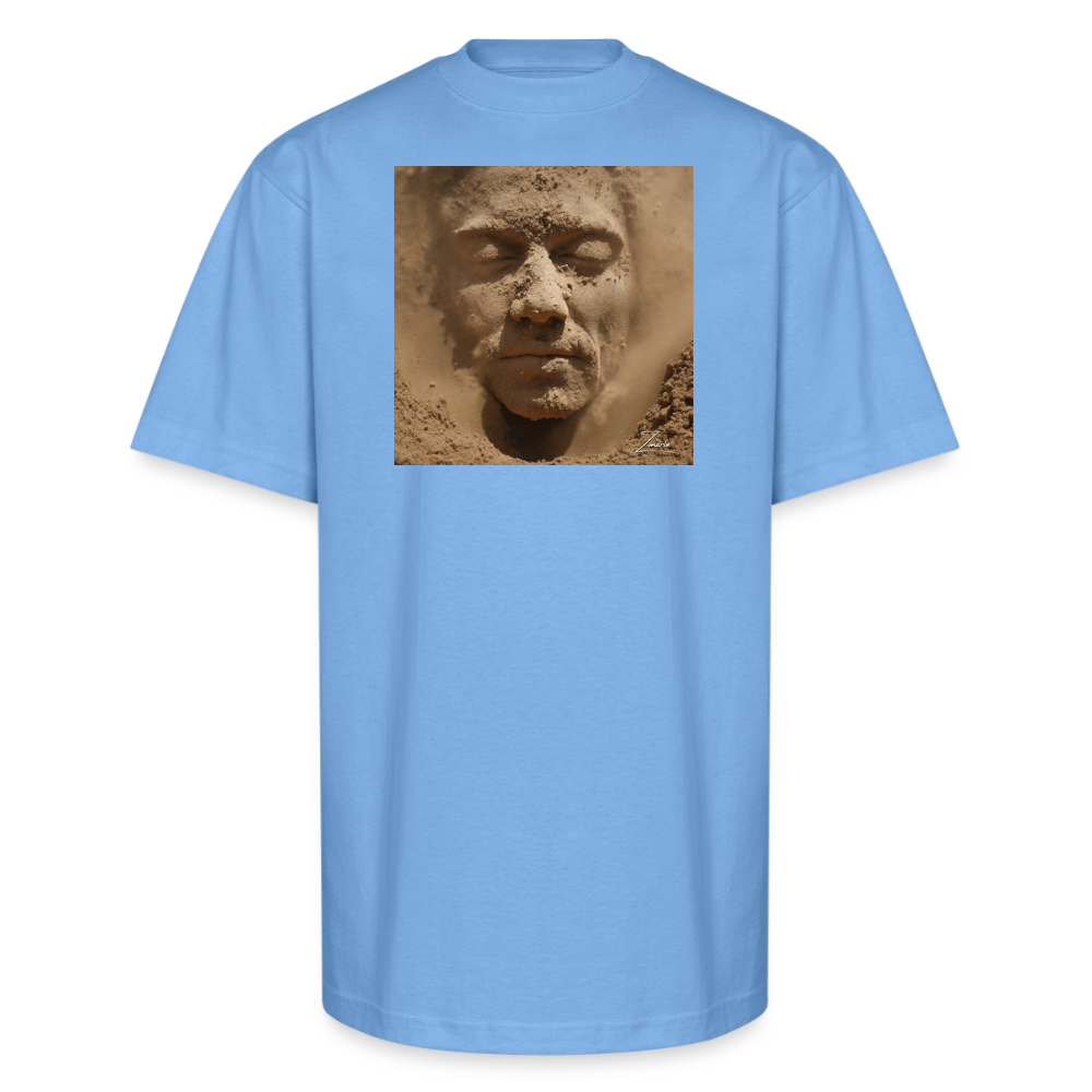 God's Creation of Man Interpretation Unisex Oversized Heavyweight T-Shirt - sky blue