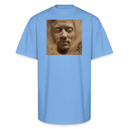 God's Creation of Man Interpretation Unisex Oversized Heavyweight T-Shirt - sky blue