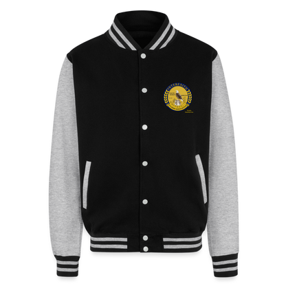 Interfaith University Heavyweight Letterman Jacket - black/heather grey