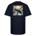 Creation of Whales and Animals Unisex Oversized Heavyweight T-Shirt - navy