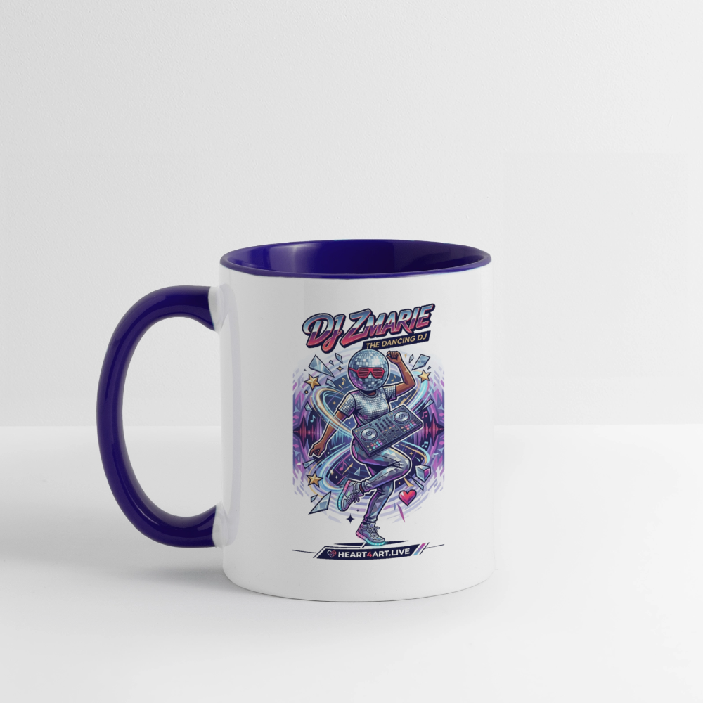 DJ ZMARIE "THE DANCING DJ" Multi-Color Mug - white/cobalt blue