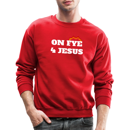 ON FYE 4 JESUS Crewneck Sweatshirt - red