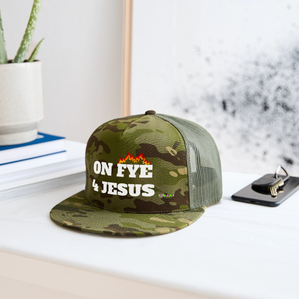 ON FYE 4 JESUS Trucker Hat - MultiCam\green
