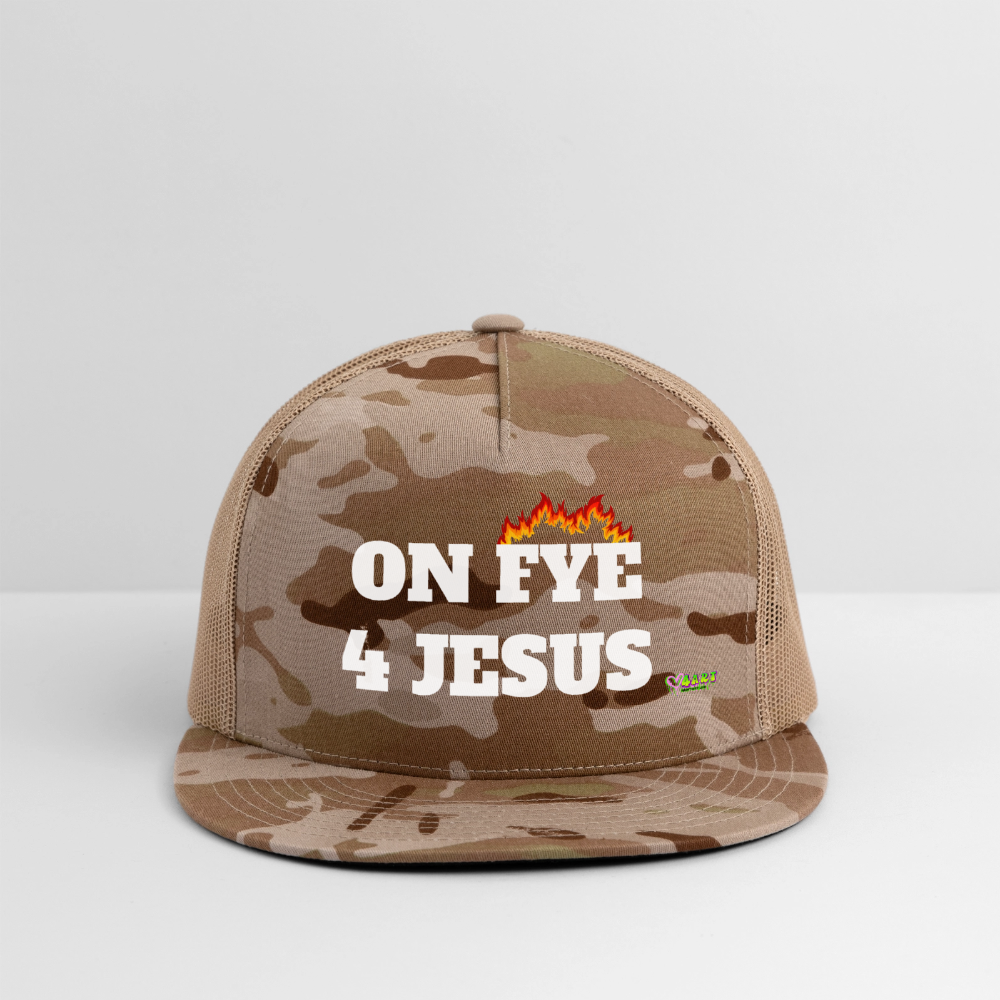 ON FYE 4 JESUS Trucker Hat - MultiCam\tan