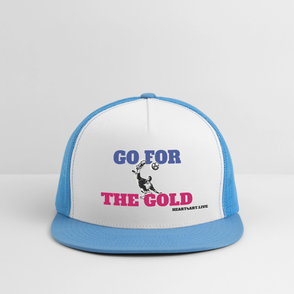 GO FOR THE GOLD Unisex Trucker Hat - white/blue