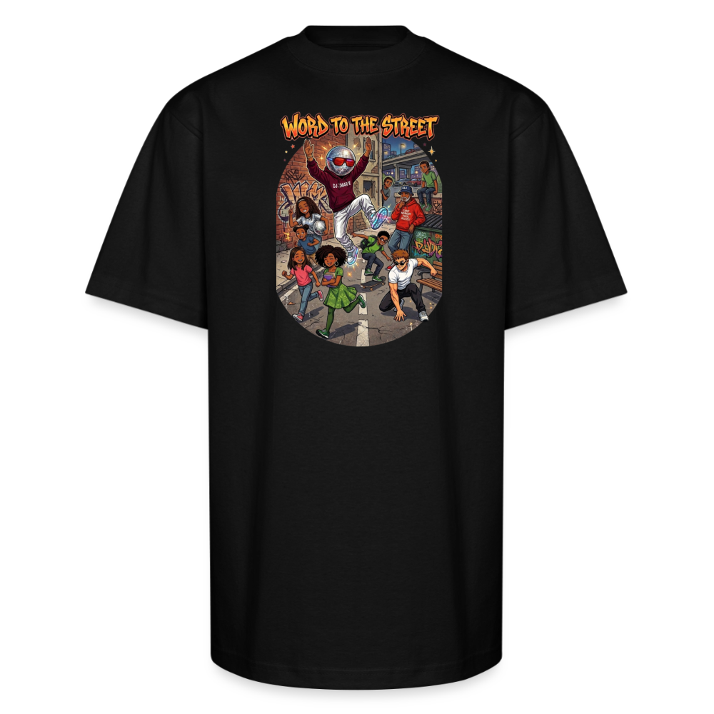 WORD TO THE STREET Unisex Oversized Heavyweight T-Shirt - black