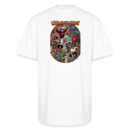 WORD TO THE STREET Unisex Oversized Heavyweight T-Shirt - white