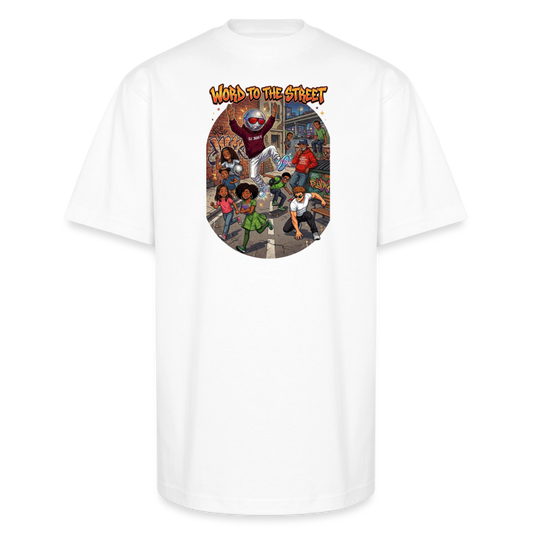 WORD TO THE STREET Unisex Oversized Heavyweight T-Shirt - white