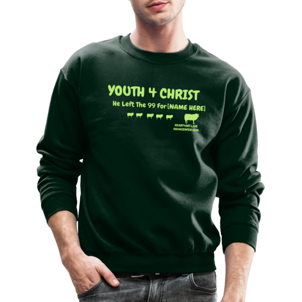 HE LEFT THE 99 FOR..... CUSTOMIZABLE NAME Crewneck Sweatshirt - forest green
