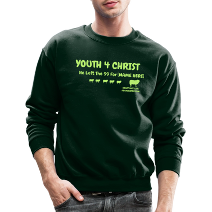 HE LEFT THE 99 FOR..... CUSTOMIZABLE NAME Crewneck Sweatshirt - forest green