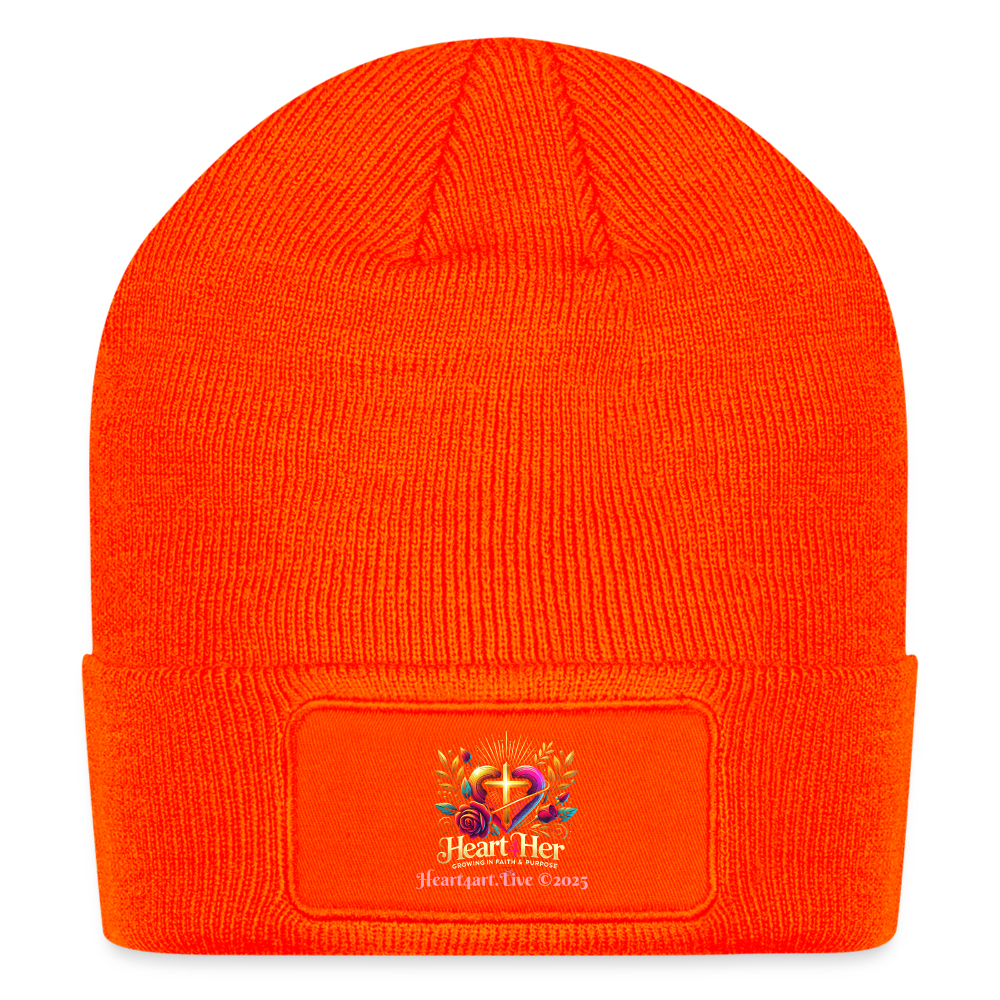 Heart4Her Patch Beanie - neon orange