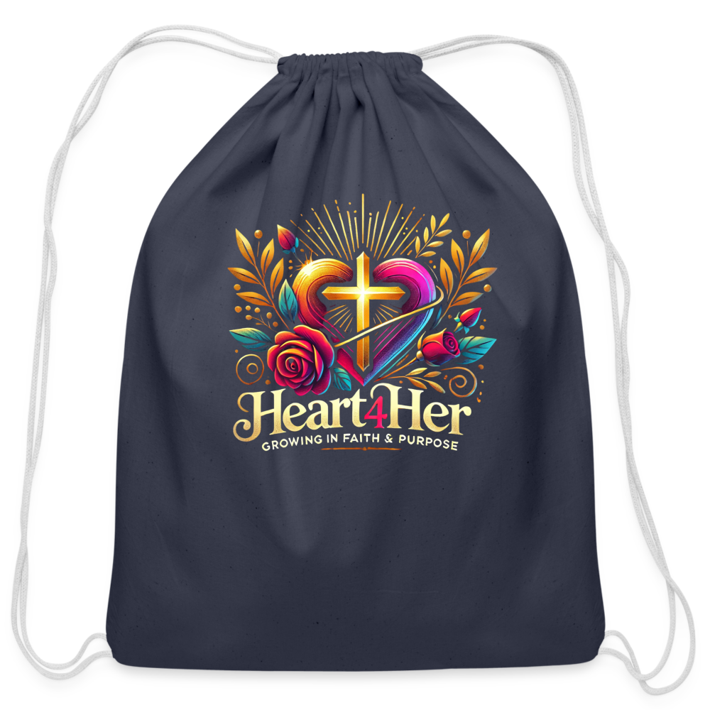 Heart4Her Cotton Drawstring Bag - navy