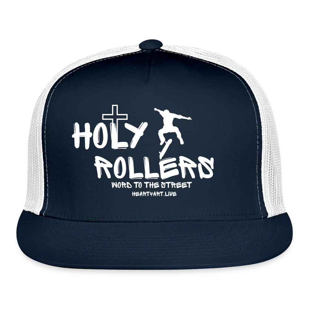 Holy Rollers Skater 🛹 Trucker Hat - navy/white