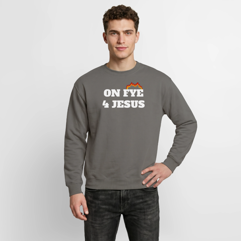 ON FYE 4 JESUS Crewneck Sweatshirt - asphalt gray