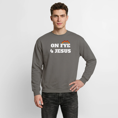 ON FYE 4 JESUS Crewneck Sweatshirt - asphalt gray