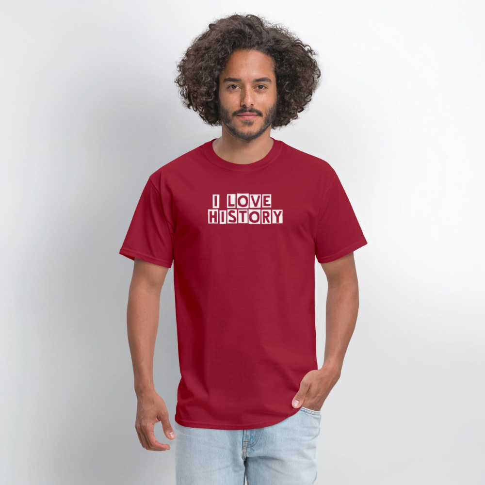 I LOVE HISTORY Unisex Classic T-Shirt - dark red