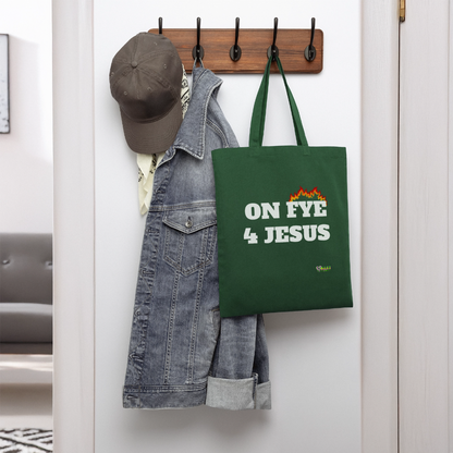 ON FYE 4 JESUS Tote Bag - forest green
