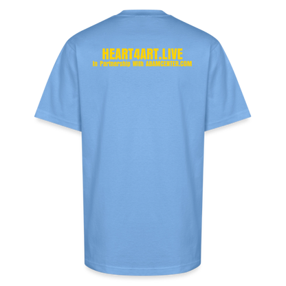 God's Creation of Heaven and Earth Interpretation Unisex Oversized Heavyweight T-Shirt - sky blue