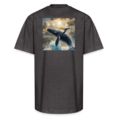 Creation of Whales and Animals Unisex Oversized Heavyweight T-Shirt - charcoal grey