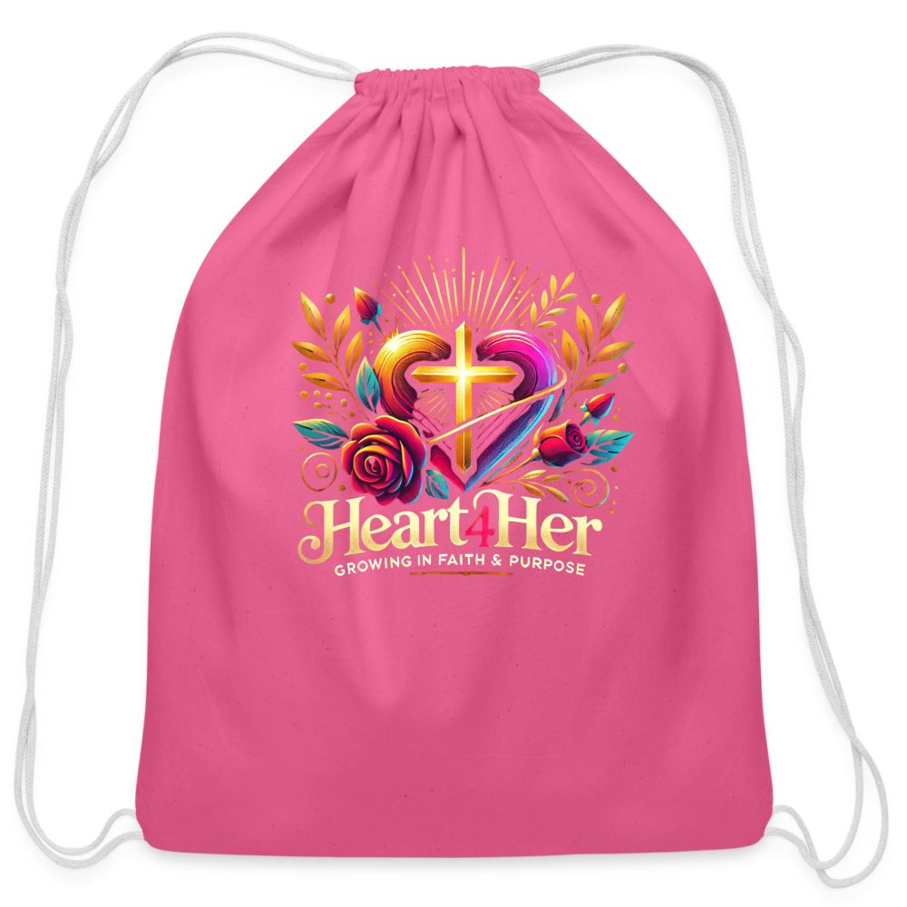 Heart4Her Cotton Drawstring Bag - pink