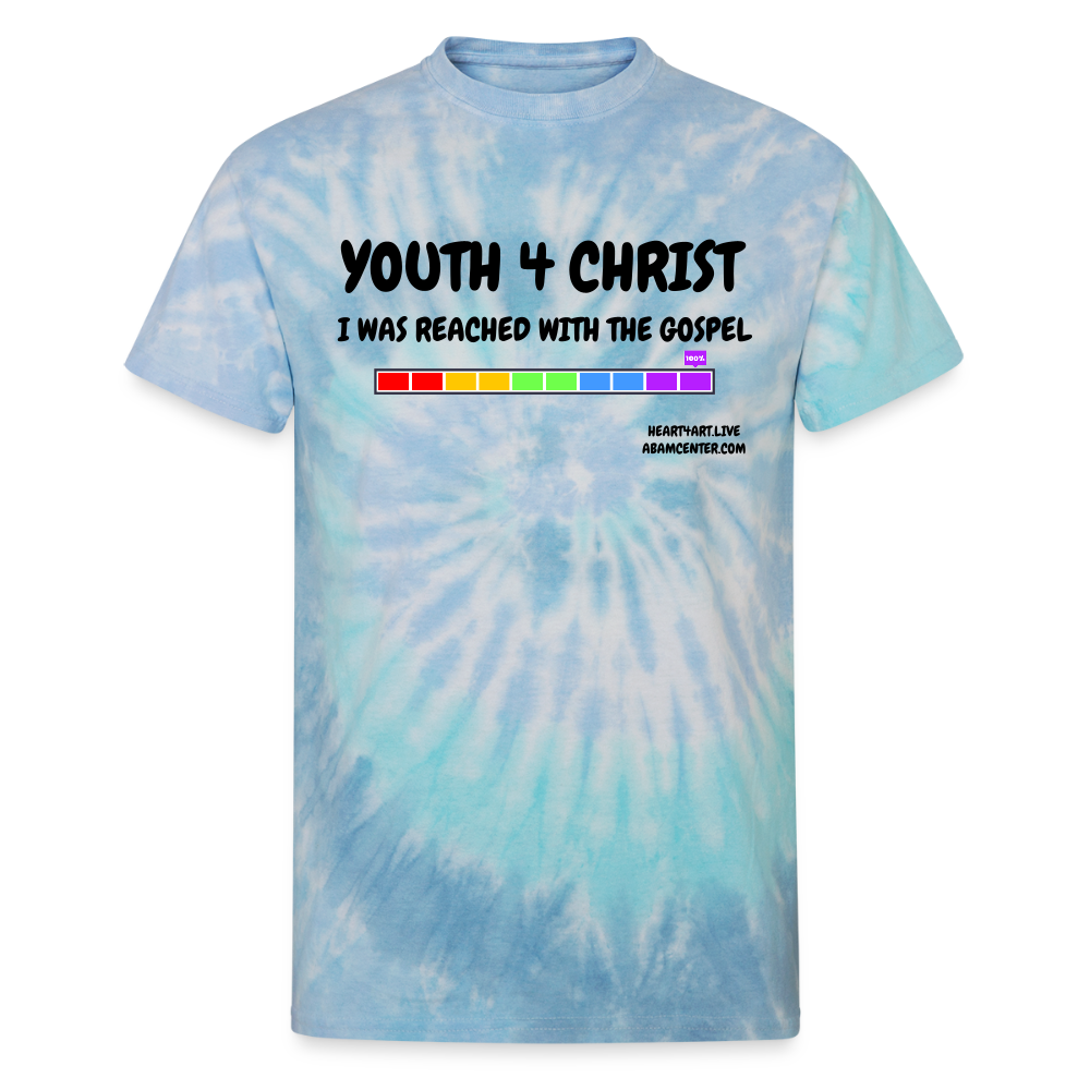 YOUTH 4 CHRIST (Y4C) I WAS REACHED...Unisex Tie Dye T-Shirt - blue lagoon