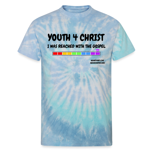 YOUTH 4 CHRIST (Y4C) I WAS REACHED...Unisex Tie Dye T-Shirt - blue lagoon