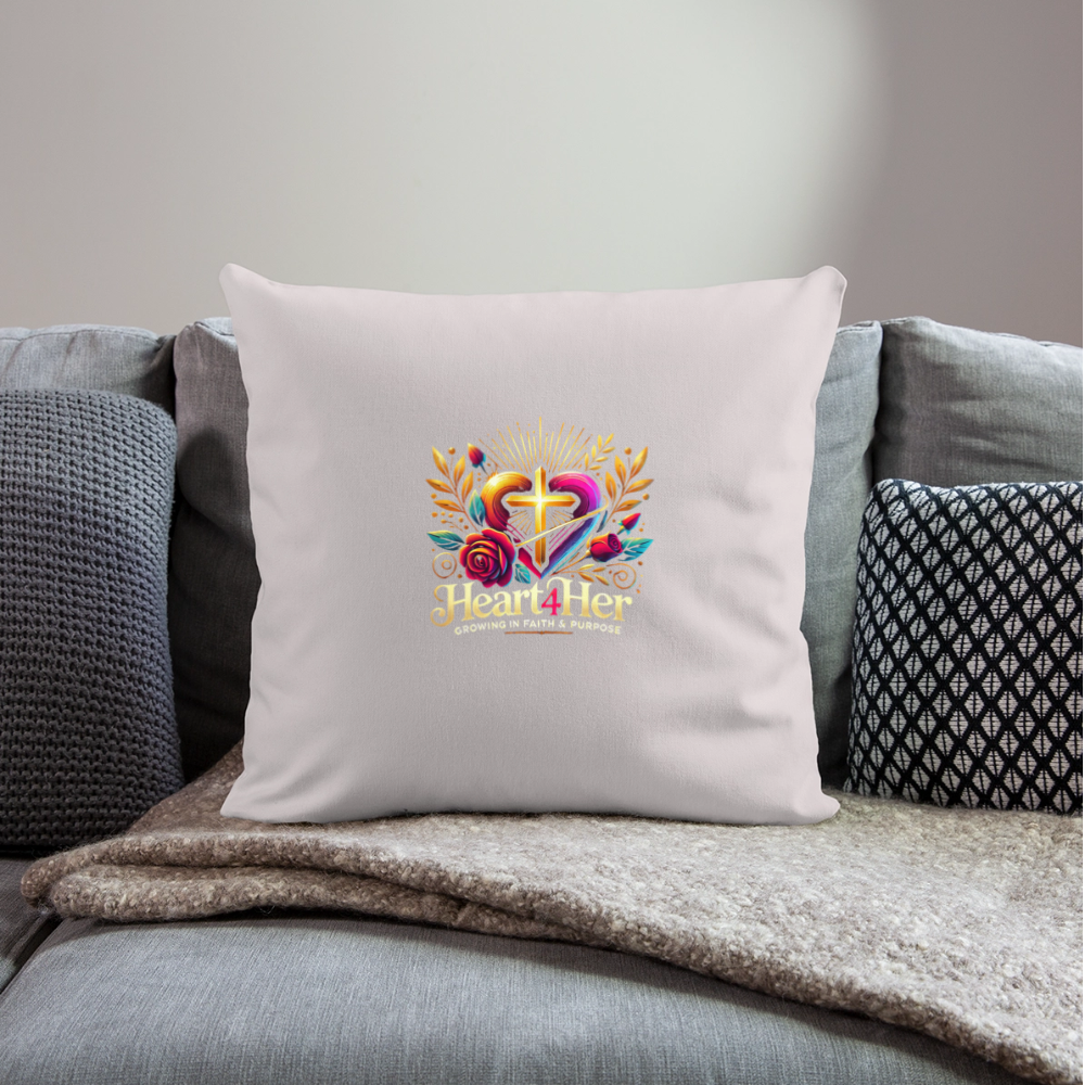 Heart4Her Throw Pillow Cover 18” x 18” - light taupe