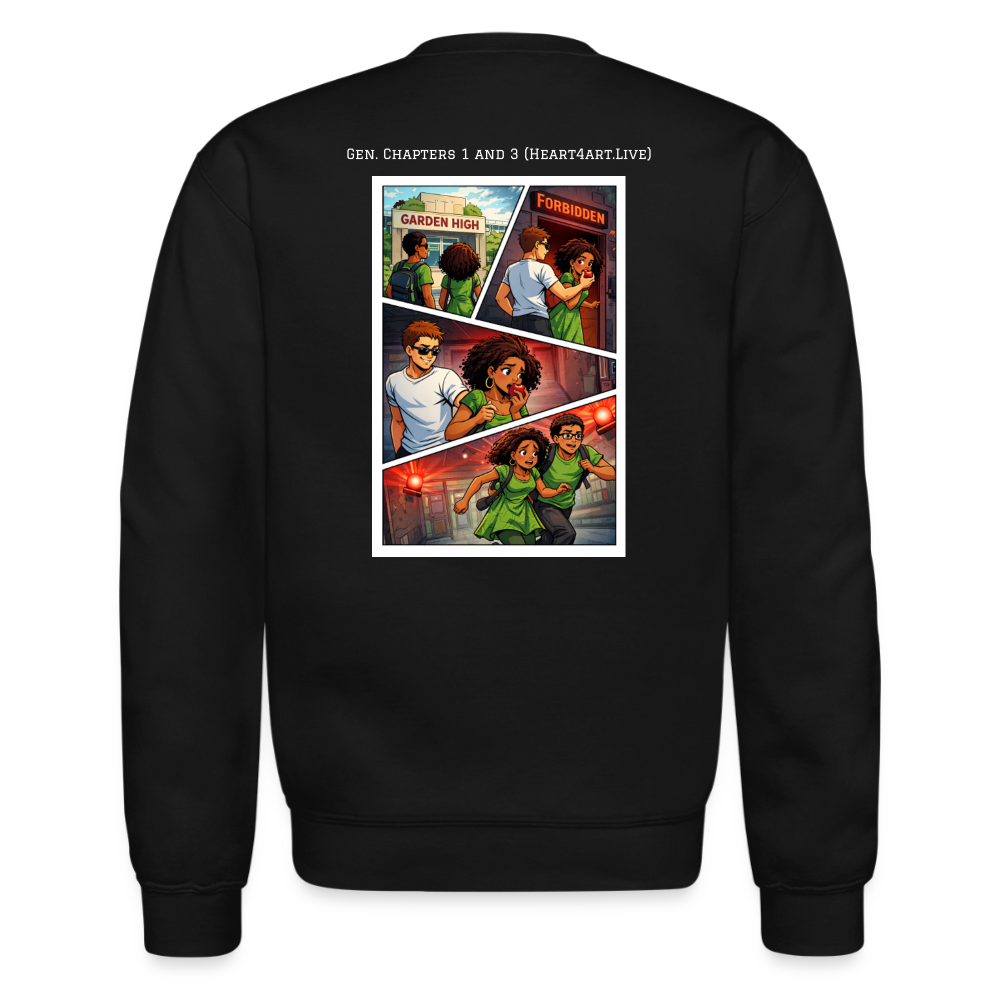 Word to the Street Bible Anime Series Crewneck Sweatshirt - black