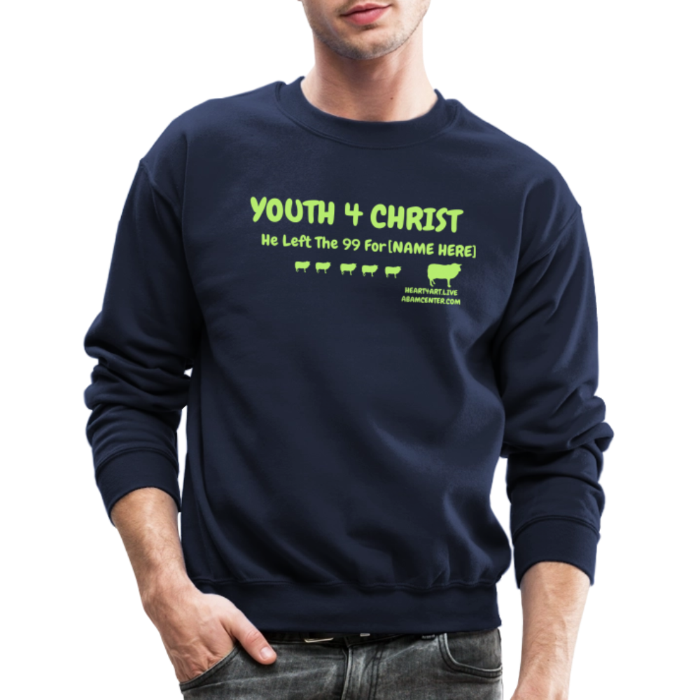 HE LEFT THE 99 FOR..... CUSTOMIZABLE NAME Crewneck Sweatshirt - navy