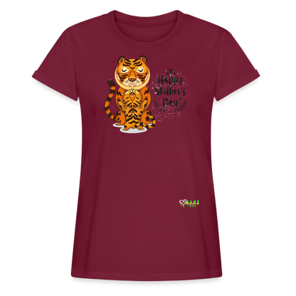 Happy Mother's Day- Tiger (Women's Relaxed Fit T-Shirt) - burgundy