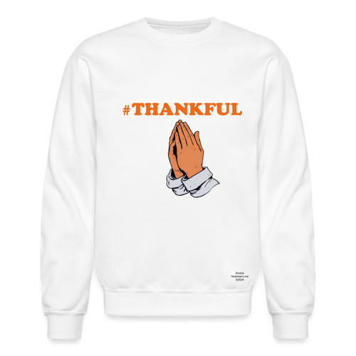 #THANKFUL PRAYING HANDS Crewneck Sweatshirt - white