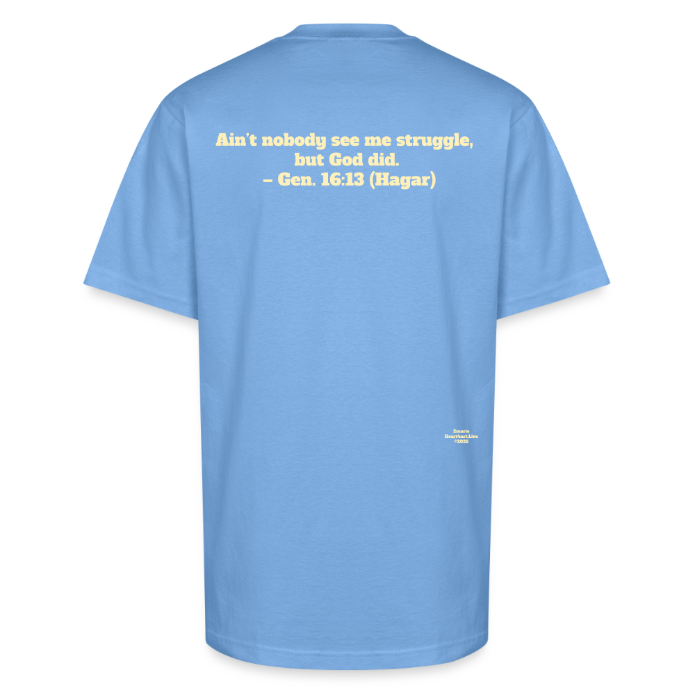 Hagar Holy Hustle Wear🔥💯 Tee - sky blue