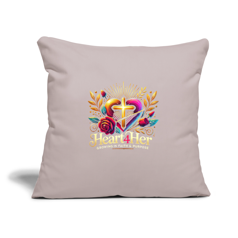 Heart4Her Throw Pillow Cover 18” x 18” - light taupe